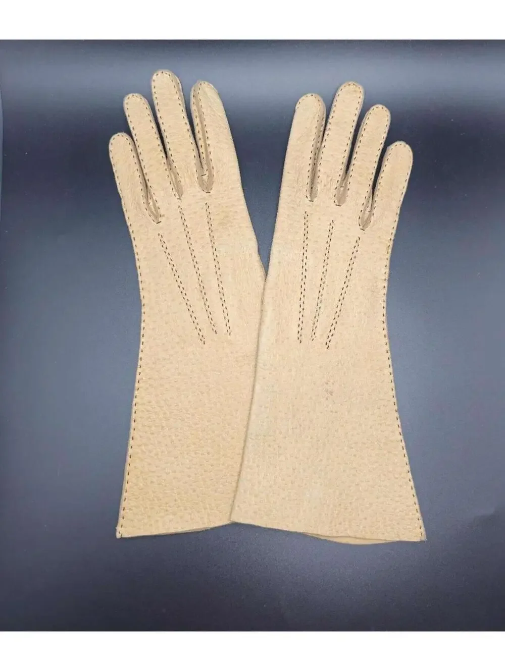 Vintage 1940's Vallet Paris Pigskin Leather Gloves Size 6.5